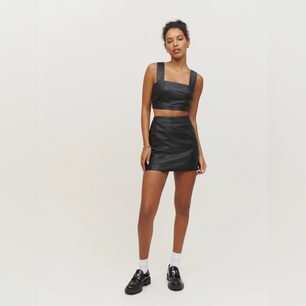 Reformation Veda Staten Leather Top